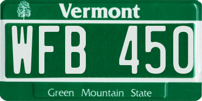 VT license plate WFB450