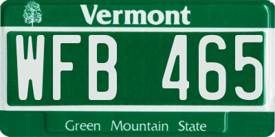 VT license plate WFB465