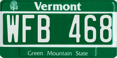 VT license plate WFB468