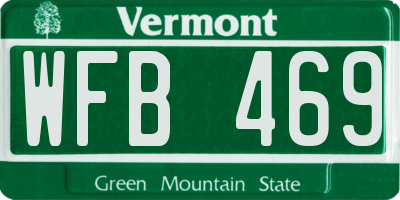 VT license plate WFB469