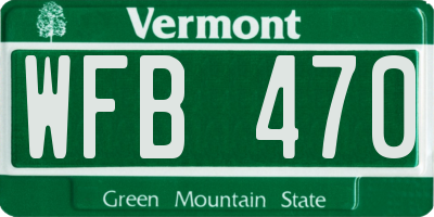 VT license plate WFB470