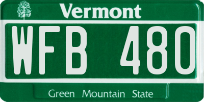 VT license plate WFB480
