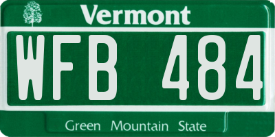 VT license plate WFB484