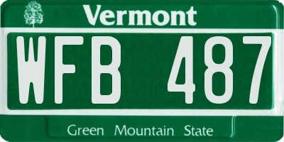 VT license plate WFB487