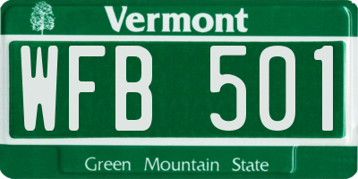 VT license plate WFB501