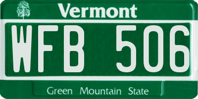 VT license plate WFB506