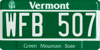 VT license plate WFB507