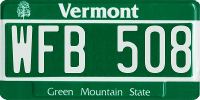 VT license plate WFB508