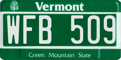 VT license plate WFB509