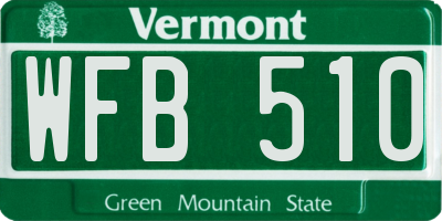 VT license plate WFB510