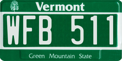 VT license plate WFB511