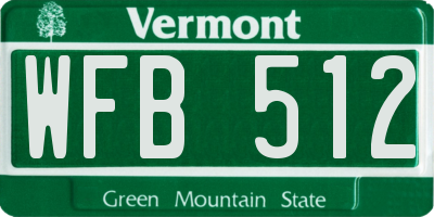 VT license plate WFB512