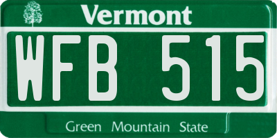 VT license plate WFB515
