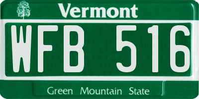 VT license plate WFB516