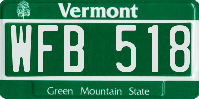 VT license plate WFB518
