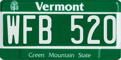 VT license plate WFB520