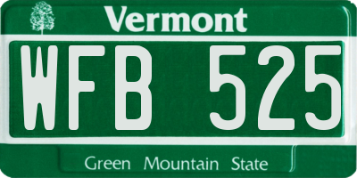 VT license plate WFB525