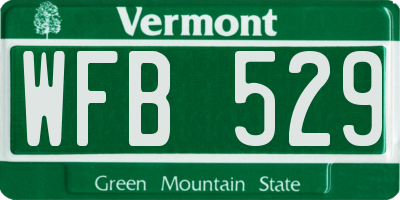 VT license plate WFB529