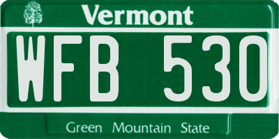 VT license plate WFB530