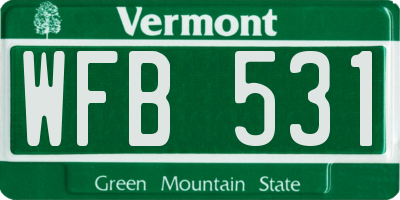 VT license plate WFB531