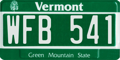 VT license plate WFB541