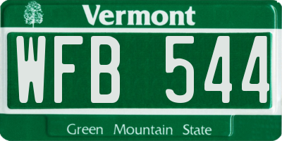 VT license plate WFB544