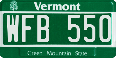 VT license plate WFB550