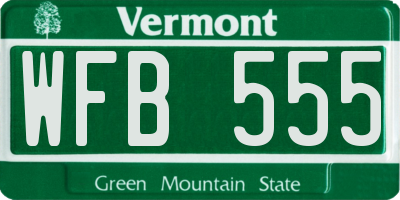 VT license plate WFB555