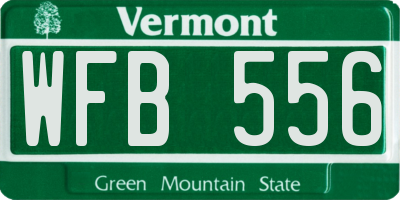 VT license plate WFB556