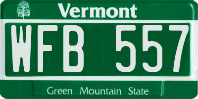 VT license plate WFB557