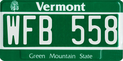 VT license plate WFB558