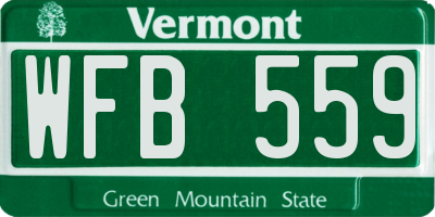 VT license plate WFB559
