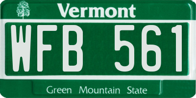 VT license plate WFB561