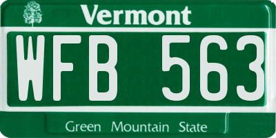 VT license plate WFB563