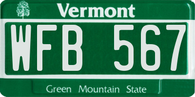 VT license plate WFB567
