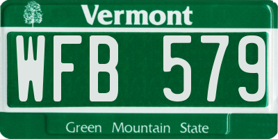 VT license plate WFB579