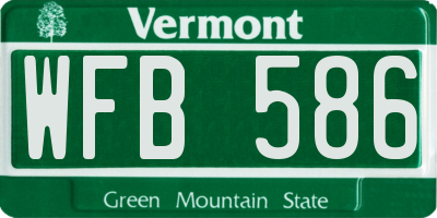 VT license plate WFB586