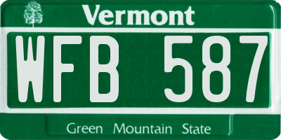 VT license plate WFB587