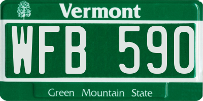 VT license plate WFB590