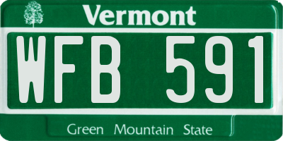 VT license plate WFB591