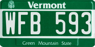 VT license plate WFB593