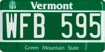 VT license plate WFB595