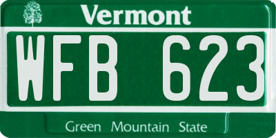 VT license plate WFB623