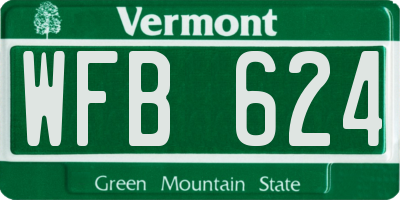 VT license plate WFB624