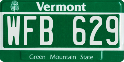 VT license plate WFB629