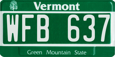 VT license plate WFB637