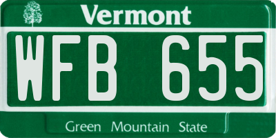 VT license plate WFB655