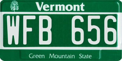 VT license plate WFB656