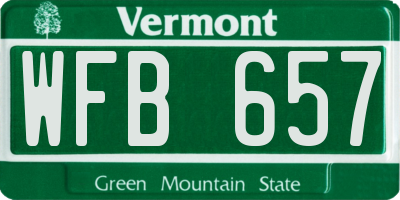VT license plate WFB657
