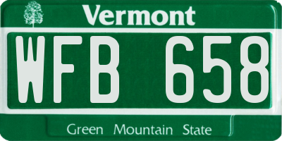 VT license plate WFB658